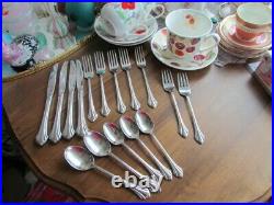 Bancroft Oneida USA Stainless Mixed lot Dinner Forks Knives Soup Tea Spoon