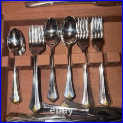 Beautiful 56 Piece Community By Oneida Golden Kenwood Flatware Set Lot