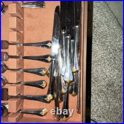 Beautiful 56 Piece Community By Oneida Golden Kenwood Flatware Set Lot