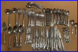 CHATEAU ONEIDA / ONEIDACRAFT DELUXE STAINLESS FLATWARE LOT Of 137 With Serving Pcs