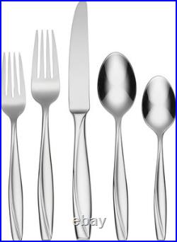 Camlynn Mirror 45 Piece Casual Flatware Set, 18/0 Stainless, Service for 8, Si Camlynn Mirror 45 Piece Casual Flatware Set, 18/0 Stainless, Service for 8, Si