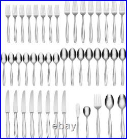 Camlynn Mirror 45 Piece Casual Flatware Set, 18/0 Stainless, Service for 8, Si