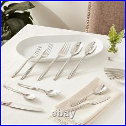 Camlynn Mirror 45 Piece Casual Flatware Set, 18/0 Stainless, Service for 8, Si Camlynn Mirror 45 Piece Casual Flatware Set, 18/0 Stainless, Service for 8, Si