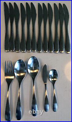 Complete 15 Place Setting 80 Pcs ONEIDA STAFFORD 18/10 Stainless Satin Frosted