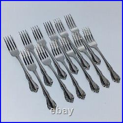 Dinner Forks 12pc Chateau Oneida Deluxe Stainless Flatware Oneidacraft USA