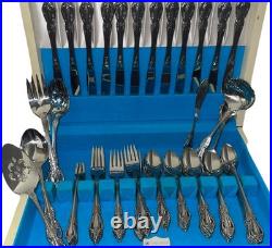 Distinction Deluxe HH Stainless Flatware by Oneida 97 Piece WithServing&Case