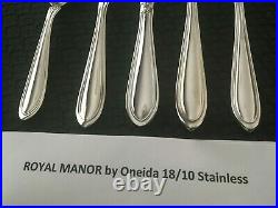 Elegant! 46 Pcs! Oneida Royal Manor Heavier 18/10 Stainless Steel Set withHostess