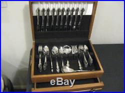 Exc 55 Pc Set Of Oneida Heirloom Cube Mark Dover Stainless Flatware & Wood Case