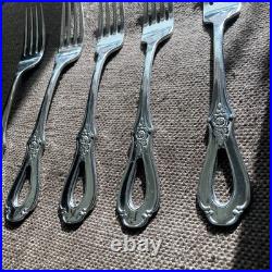 (FIVE) Oneida Toujours Dinner Forks Cube Logo Discontinued Pattern