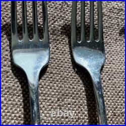 (FIVE) Oneida Toujours Dinner Forks Cube Logo Discontinued Pattern