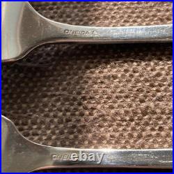 (FIVE) Oneida Toujours Dinner Forks Cube Logo Discontinued Pattern