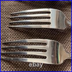 (FIVE) Oneida Toujours Dinner Forks Cube Logo Discontinued Pattern