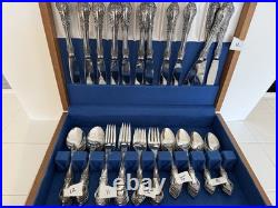 Flatware Oneida stainless Northland, Japan, Baton Rouge 77 pieces Withcase