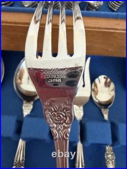 Flatware Oneida stainless Northland, Japan, Baton Rouge 77 pieces Withcase