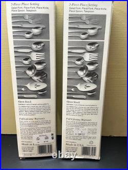 GOLDEN KENWOOD (2) 5 Piece Place Settings Oneida Stainless Flatware USA Unused