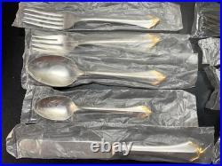 GOLDEN KENWOOD (2) 5 Piece Place Settings Oneida Stainless Flatware USA Unused