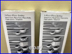 GOLDEN KENWOOD (2) 5 Piece Place Settings Oneida Stainless Flatware USA Unused