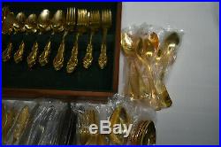 Gold Flatware Silverware JAPAN & China 120 Pieces total Oneida Shell