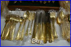 Gold Flatware Silverware JAPAN & China 120 Pieces total Oneida Shell