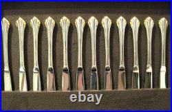 Golden Clarette 64 piece Set Service for 12 Oneida Stainless Flatware Never Used