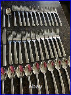 Huge 64 Pcs Total ONEIDA STAINLESS-SATIN ETAGE Flatware Set With Serving Pieces