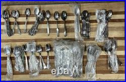Huge NOS MCM Oneida Spoon Lot Approx 183 Stainless Steel Spoons Various Designs