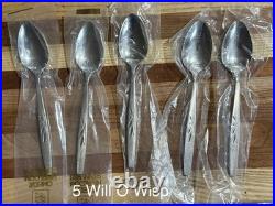 Huge NOS MCM Oneida Spoon Lot Approx 183 Stainless Steel Spoons Various Designs