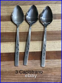 Huge NOS MCM Oneida Spoon Lot Approx 183 Stainless Steel Spoons Various Designs