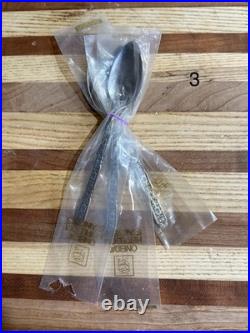 Huge NOS MCM Oneida Spoon Lot Approx 183 Stainless Steel Spoons Various Designs