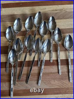 Huge NOS MCM Oneida Spoon Lot Approx 183 Stainless Steel Spoons Various Designs