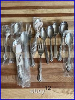 Huge NOS MCM Oneida Spoon Lot Approx 183 Stainless Steel Spoons Various Designs