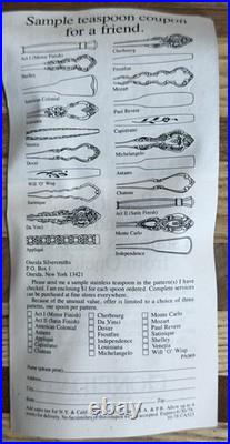 Huge NOS MCM Oneida Spoon Lot Approx 183 Stainless Steel Spoons Various Designs