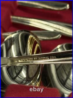 Imperial 23 KT Electroplated Gold Flatware Oneida Stainless Rare heart Shaped