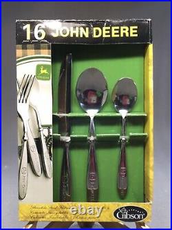 John Deere Oneida Mighty Stainless Steel Flatware 16 Pc Service for 4 NOS