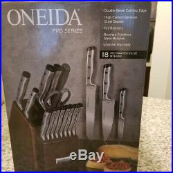 Knife Block Oneida 18-Piece Stainless Steel Cutlery Set Kitchen Cooking Cut