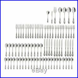 L@@K NEW 18/10 STAINLESS STEEL Wordsworth 91 Piece Flatware Set Service for 12
