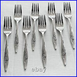 LASTING ROSE 8 5-pc place settings+serving spoon Oneidacraft Deluxe Stainless