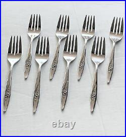 LASTING ROSE 8 5-pc place settings+serving spoon Oneidacraft Deluxe Stainless