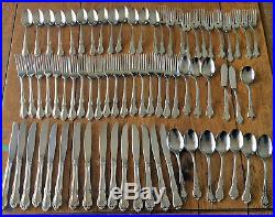 LOT 72 Pieces Fork Spoon Oneidacraft Chateau Stainless 610 Oneida Deluxe Floral