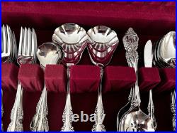 Large Set Oneida Brahms Stainless Silverware Forks Knives Spoon Serving