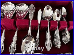 Large Set Oneida Brahms Stainless Silverware Forks Knives Spoon Serving
