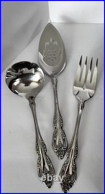 Large Set Oneida Brahms Stainless Silverware Forks Knives Spoon Serving