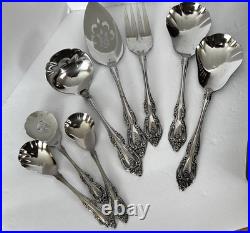 Large Set Oneida Brahms Stainless Silverware Forks Knives Spoon Serving