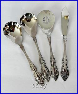 Large Set Oneida Brahms Stainless Silverware Forks Knives Spoon Serving