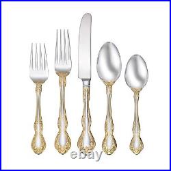 Lenox Oneida Golden Mandolina 45-Piece Flatware Set, Stainless Steel