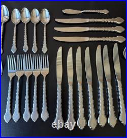 Lot Of 35 Pieces Oneida Community Cello Burnished Stainless Steel Flatware