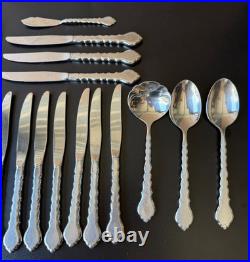 Lot Of 35 Pieces Oneida Community Cello Burnished Stainless Steel Flatware
