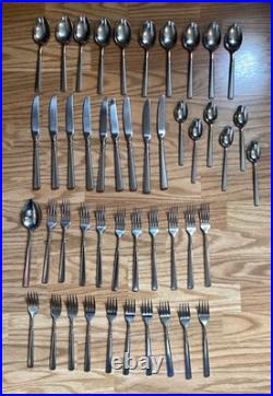 Lot Of 46 Pieces Oneida USA Easton Cube Stainless Flatware