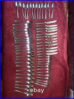 Lot Of 60 Pc Oneida OMNI Heirloom Cube Stainless Flatware Spoon Fork Knife