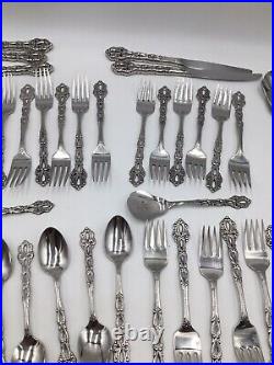 Lot Of 69 Pieces Oneida Community CHANDELIER Stainless GLOSSY Silverware